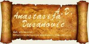 Anastasija Dušanović vizit kartica